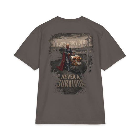 Cool Dad, BTW Cart Duty Tee back knight cart graphic on gray T-shirt.
