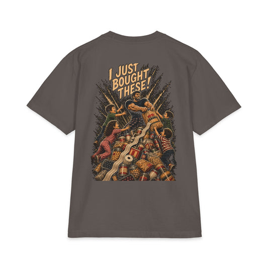 Cool Dad, BTW Grocery Haul Last Stand Tee back graphic on gray T-shirt.